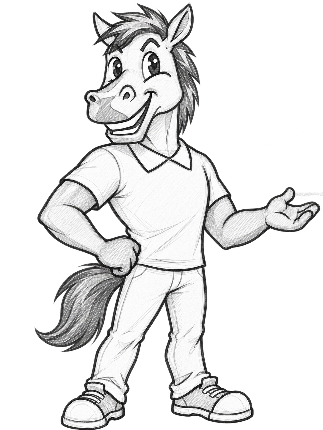 The Road Apple horse mascot sketch